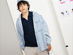 Name It light blue denim hooded denim shirt